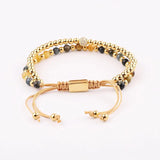4mm Stainless Steel Beads Tiger Eye Macrame Bracelet Gift
