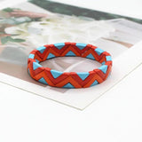 Bohemian Ins Enamel Women's Bracelet, Triangle DIY Paint Elastic Bangle