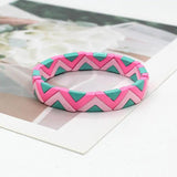Bohemian Ins Enamel Women's Bracelet, Triangle DIY Paint Elastic Bangle