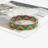 Bohemian Ins Enamel Women's Bracelet, Triangle DIY Paint Elastic Bangle