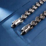 12/15mm Evil Ghost Head Skull Chain Bracelet Men 316L Stainless Steel