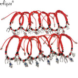 12 Pcs Horseshoe Palm Eye Elephant Red Line Bracelet Exorcism Protection