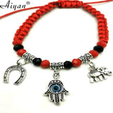 12 Pcs Horseshoe Palm Eye Elephant Red Line Bracelet Exorcism Protection