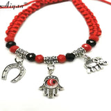 12 Pcs Horseshoe Palm Eye Elephant Red Line Bracelet Exorcism Protection