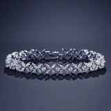 Silver Tennis Bracelet Women's Bangle Christmas Gift Jewelry