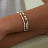 Pastel Enamel Band Clear CZ Bangle Bracelet