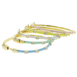 Pastel Enamel Band Clear CZ Bangle Bracelet