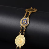 Crystal Evil Eyes Money Coin Bracelet Islamic Muslim Arab Coins Bracelet