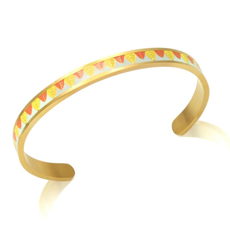 Enamel Bangle Geometric Minimalist Cuff Bangle Gift
