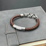 Brown Charms Bracelet 316L Stainless Steel Bead Bracelet & Bangles Men Jewelry