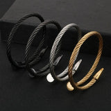 Stainless Steel Nail Bracelet For Women Charms Bangle Hiphop Rock Jewelry