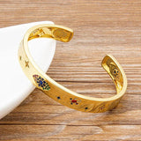 Evil Eye Cuff Bangle Punk Bracelet Women Party Wedding Jewelry