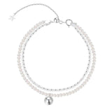 Silver Gypsophila Pearl Double Layer Bracelet Women Fine Jewelry