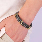 Men Bracelet Stainless Steel Braided Rope Vintage Leather Dragon Claw