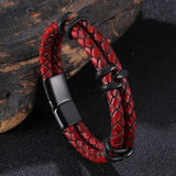 Men Bracelet Stainless Steel Braided Rope Vintage Leather Dragon Claw