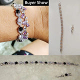 Olive Green Cubic Zirconia Stone Link Bracelet for Women