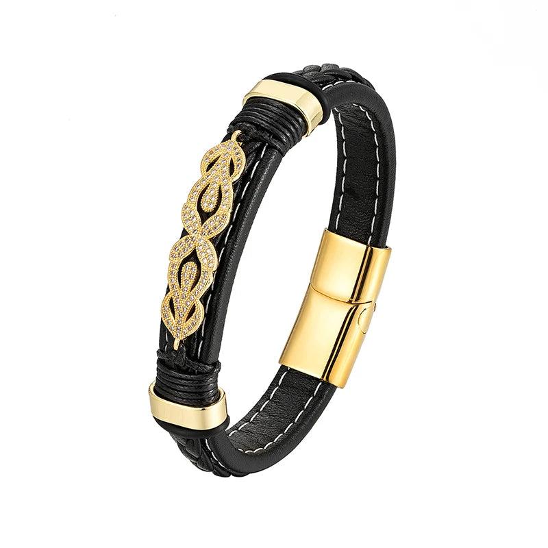 Copper Gold-Plated Ball Bracelet with Diamonds