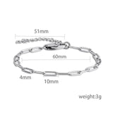 10pcs 4x10mm Paperclip Chain Stainless Steel Bracelet Chain
