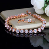 Yellow CZ Stone Tennis Bracelet Bangle Women Gift B052