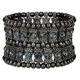 Crystal Wedding Bridal Jewelry Silver Cuff Bracelet