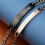 Letters Always Forever Stainless Steel Couples Bracelets Set