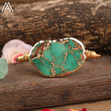 Australian Jades Cuff Bracelet Sea Sediment Jasper Beads