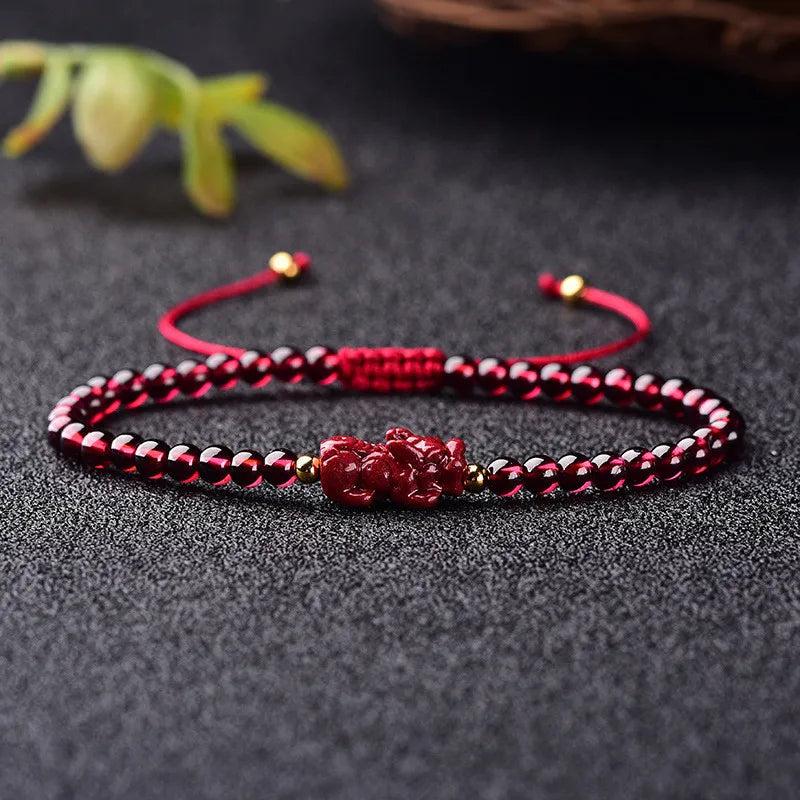 Cinnabar Hand Weave Lucky Pixiu Bracelet