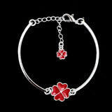 Multi-colored Four-Leaf Clover Charm Bracelets - Silver 925
