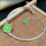 Multi-colored Four-Leaf Clover Charm Bracelets - Silver 925