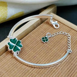 Multi-colored Four-Leaf Clover Charm Bracelets - Silver 925
