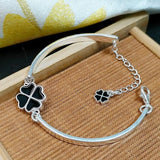 Multi-colored Four-Leaf Clover Charm Bracelets - Silver 925