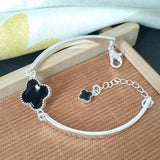Multi-colored Four-Leaf Clover Charm Bracelets - Silver 925