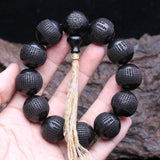 Wooden Beads Tibetan Ebony 20mm Prayer Wheel Bracelet Men's