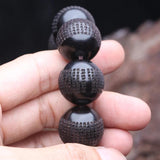 Wooden Beads Tibetan Ebony 20mm Prayer Wheel Bracelet Men's