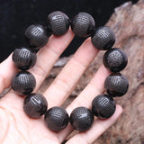 Wooden Beads Tibetan Ebony 20mm Prayer Wheel Bracelet Men's