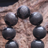 Wooden Beads Tibetan Ebony 20mm Prayer Wheel Bracelet Men's