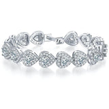 Heart Silver Bangle Bracelet Anniversary Gift Jewelry