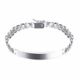 925 Silver 8mm Id Bracelet Bangle 21cm Watch Chain