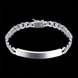 925 Silver 8mm Id Bracelet Bangle 21cm Watch Chain