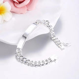 925 Silver 8mm Id Bracelet Bangle 21cm Watch Chain