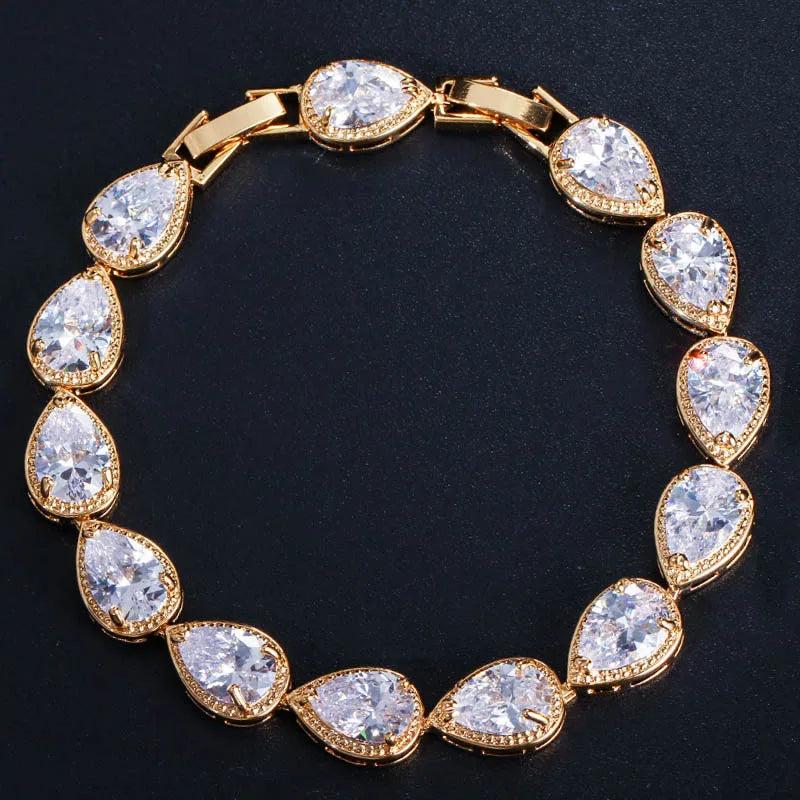 Rose Tennis Bracelet Women Wedding Party Jewelry CB052