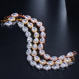 Rose Tennis Bracelet Women Wedding Party Jewelry CB052