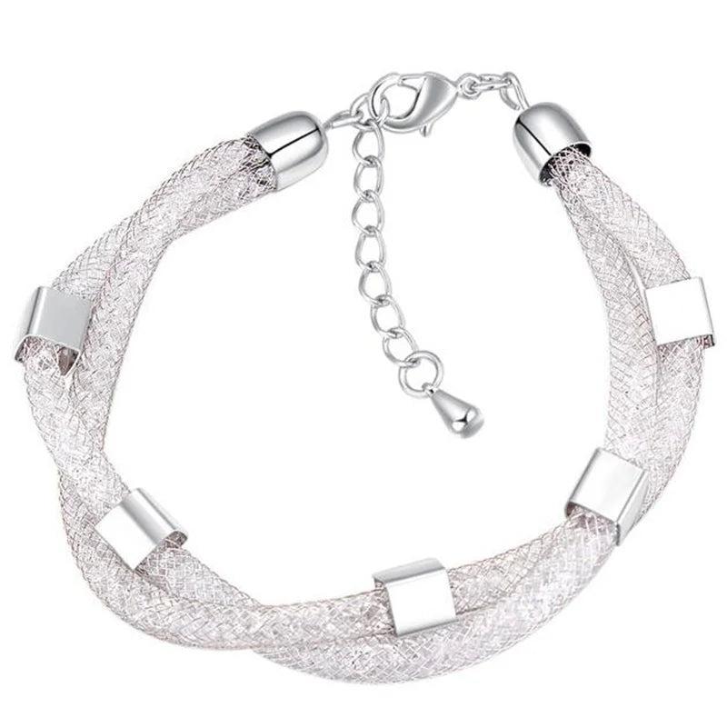 Austrian Crystal Mesh Net Wrapped Bracelet Jewelry Gift For Women