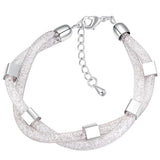 Austrian Crystal Mesh Net Wrapped Bracelet Jewelry Gift For Women