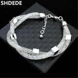 Austrian Crystal Mesh Net Wrapped Bracelet Jewelry Gift For Women