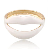 Kaymen Lip Shape Bangle Enamel Cuff Bracelet Wedding Party Bracelet