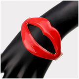 Kaymen Lip Shape Bangle Enamel Cuff Bracelet Wedding Party Bracelet