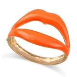 Kaymen Lip Shape Bangle Enamel Cuff Bracelet Wedding Party Bracelet