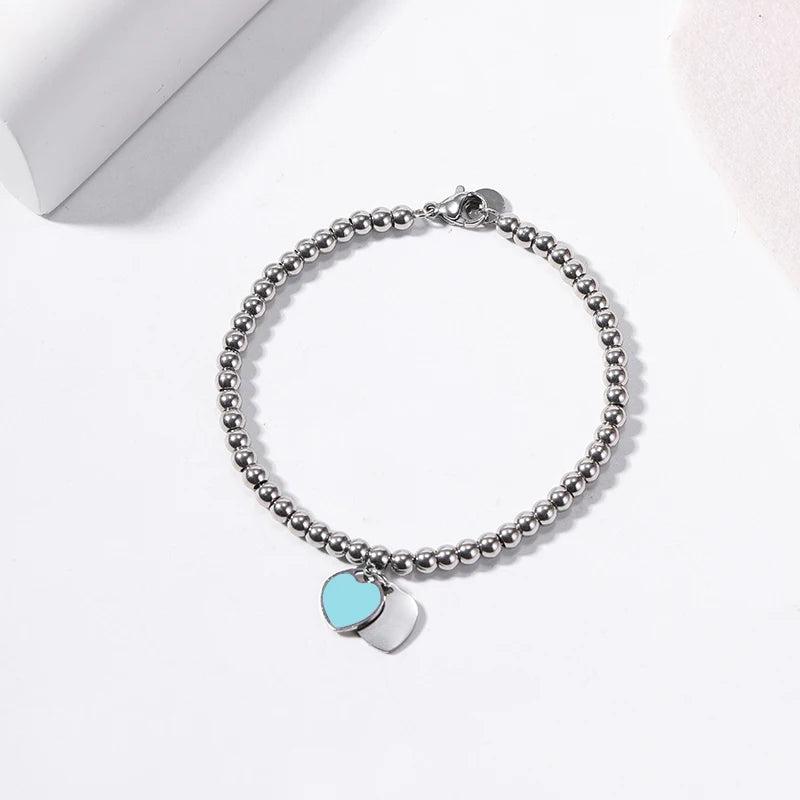 Heart Shaped Bracelet Stainless Steel Women Bracelet Jewelry