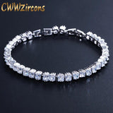 CWWZircons Princess Cut CZ Women Tennis Bracelet High CZ Jewelry